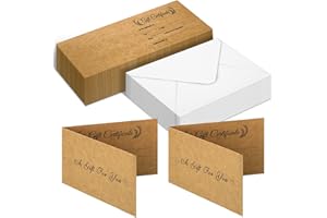Pasimy 100 Sets Gift Certificates for Business 4‘'x 6‘' Christmas Blank Kraft Gift Card Certificates with Envelopes Vouchers Coupon Card for Salon Restaurant Spa Beauty Birthday Client(Farmhouse)