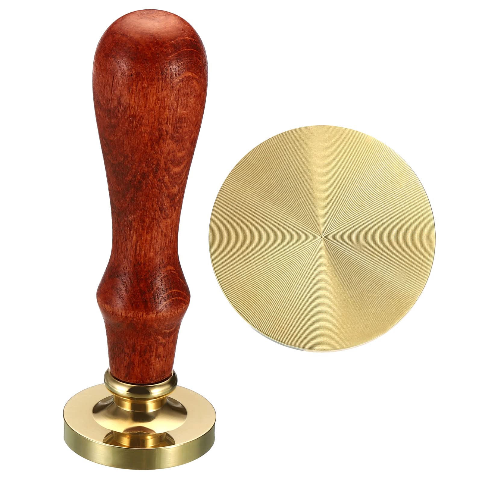 PATIKIL 30mm Round Blank Wax Seal Stamp, Removable Brass Head Without Carving Wooden Handle Retro for Envelope Invitation Wine Packing Gift Wrapping