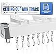 Jos & Haz Ceiling Curtain Track Set – 3ft-16.4ft / 5 Meter – Premium Heavy Duty Curtain Track, Ceiling Mount and Wall Mount for Room Divider, Living Room, Bedroom, Office
