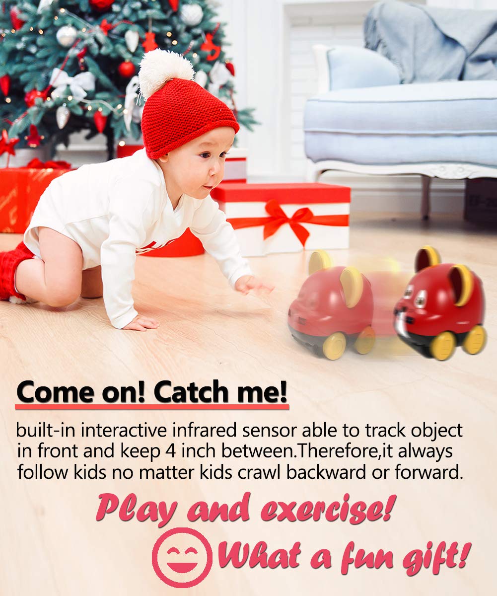 POWERbeast Toddler Toy Cars with Hand Control,Auto Follow,Obstacle Avoidance,Remote Control Car for Boys and Girls Toy,Ideal Gifts for Toddlers,Baby,Children