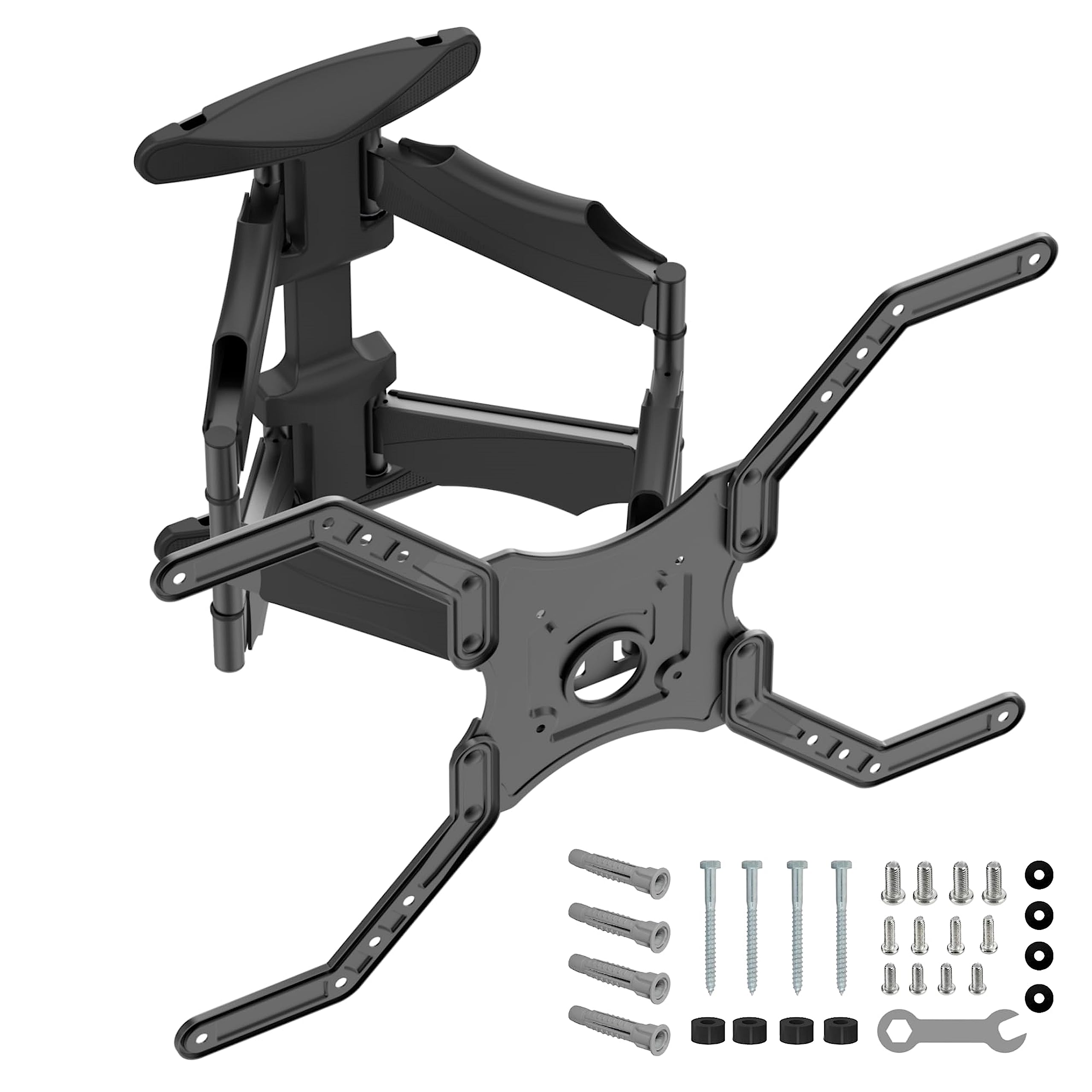 NANOOK full-motion TV wall bracket for 40-65 inch TVs | Tiltable | Wall mount for LCD, LED, QLED and OLED televisions | Universal compatibility | VESA 100x100 to 600x400 | Black