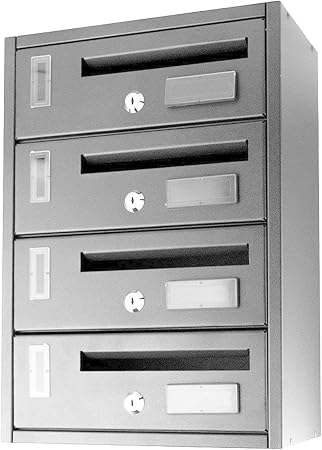 Cassetta Postale Esterna OWIJI 5 Scomparti - Antracite, Dimensioni 52x18x30 Cm, Per Condominio O Ufficio