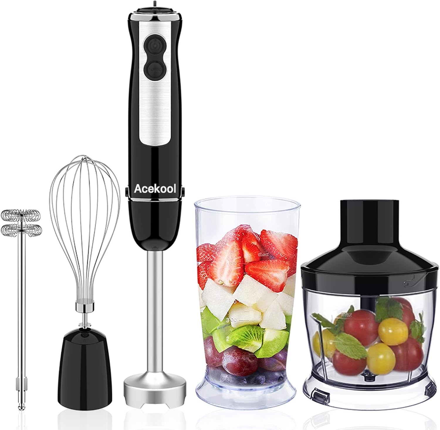 Acekool 800W 5in1 Hand Blender, 12 Speed, 304 Stainless Steel Stick