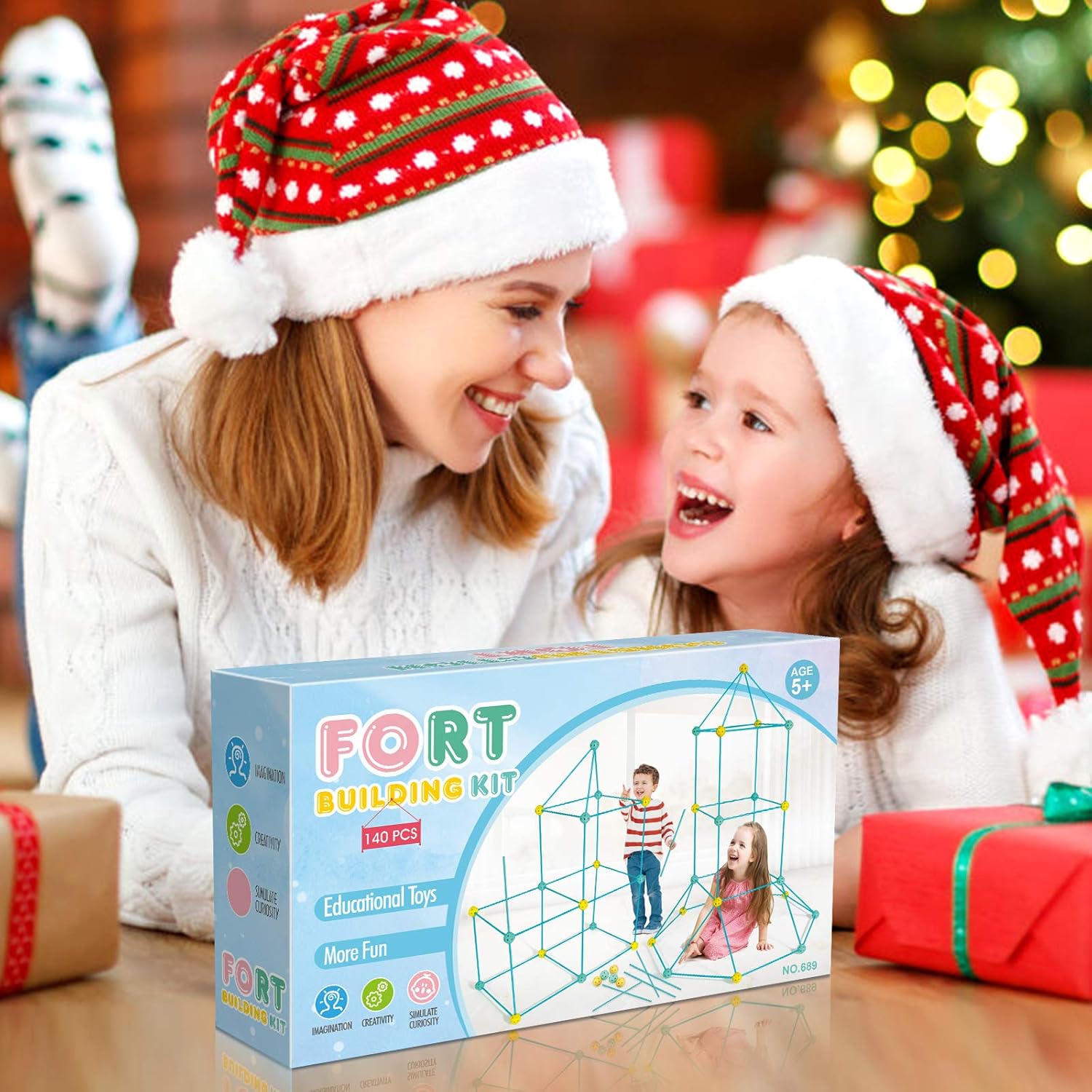 Betheaces Fort Building Kit 140 Pieces - Construction Kids Toys DIY Play Tent Castles Tunnels Tower Building Creative Birthday Kids Toys for 5 6 7 8 9 Year Old Boys Girls: Toys & Games