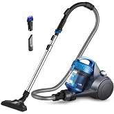 Eureka Whirlwind Bagless Canister Cleaner NEN110A Lightweight Corded Vacuum for Carpets and Hard Floors, Blue