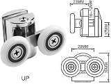 Holdfiturn 4Pcs 25mm Shower Door Rollers Zinc Alloy 2 Top 2 Bottom Replacement view 3