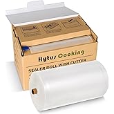 HytusCooking 8" x 150' Food Vacuum Sealer Bags Rolls with Cutter Dispenser for Food Storage, Heavy Duty Vacuum Seal Bags for Sous Vide, Meal Prep,Freezer and Long Term Preservation,BPA-Free