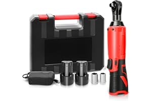 GYZJ 𝐂𝐨𝐫𝐝𝐥𝐞𝐬𝐬 𝐑𝐚𝐭𝐜𝐡𝐞𝐭 𝐖𝐫𝐞𝐧𝐜𝐡 𝟑/𝟖" Electric Wrenches Set 𝟒𝟓 𝐍.𝐦 400RPM Power 𝟏𝟐𝐕 1300mAh, 2 Sockets (𝟏𝟎𝐦𝐦 𝟏𝟐𝐦𝐦) And Charger Trigger Angle Tool (6 Sets)