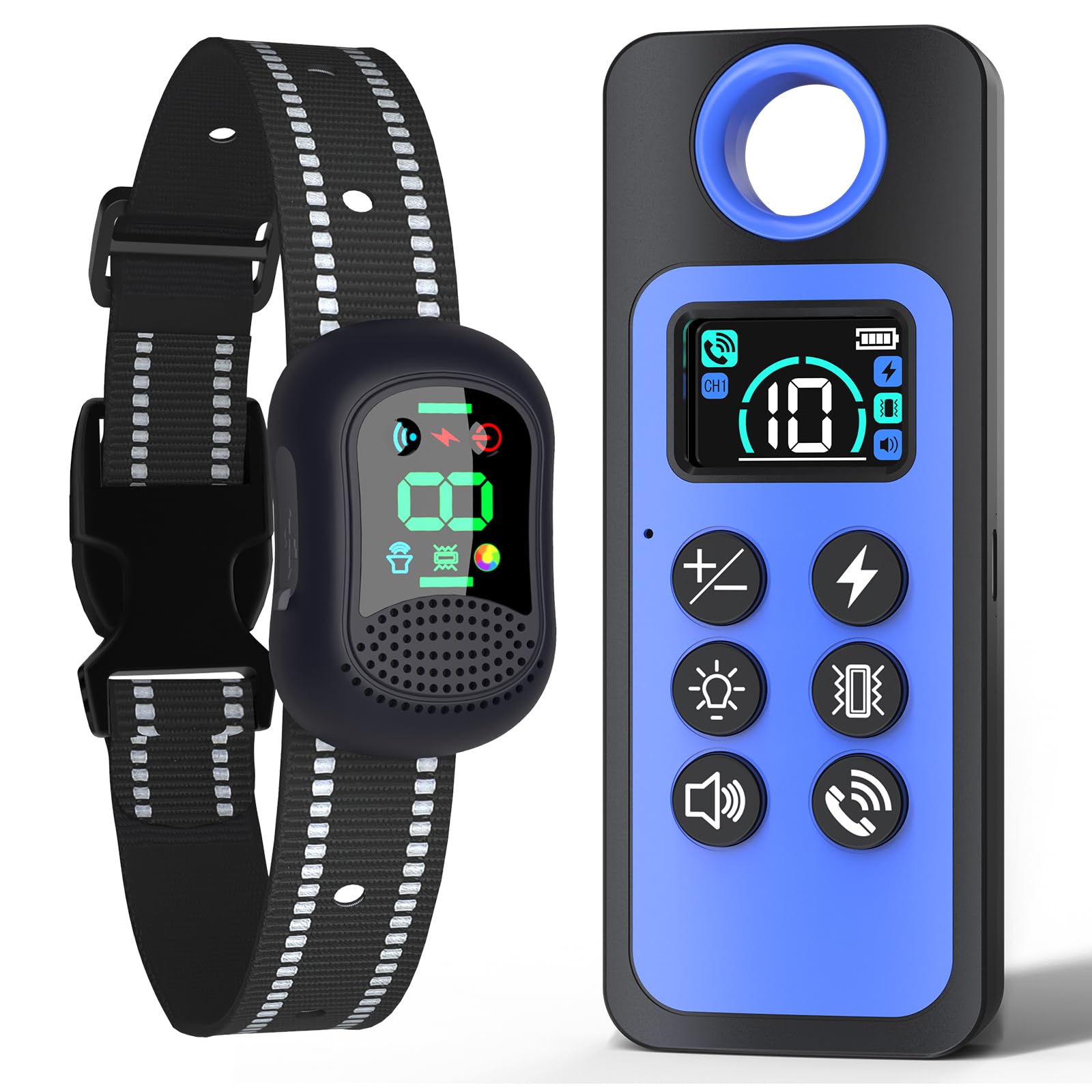 Photo 1 of Tuqila Dog Training Collar with Remote – 4500FT Range E-Collar with Voice, Beep, Vibration, Shock & Flashlight, Waterproof Rechargeable Dog Shock Collar for Small Medium Large Dogs