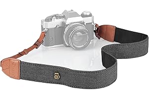 TARION Camera Strap for Photographers, Adjustable Neck Shoulder Camera Strap for Film Camera, 54in/137cm Crossbody DSLR SLR Camera Strap Universal Qucik Release Denim Black (Upgraded Version)