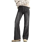 EMMIOL Flare Jeans for Women Trendy, Mid-High Waist Bootcut Bell Bottom Jeans, Stretchy Denim Y2K Pants with Pockets