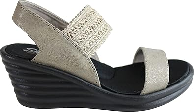 skechers rumblers wave women's wedge sandals