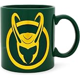 Silver Buffalo Marvel Studios Loki Foil Embossed Ceramic Mug | Large Coffee Cup For Tea, Espresso, Cocoa | Holds 20 Ounces