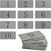 StayMax Rectangle Metal Numbered Tags Stainless Steel Number Tags Key Tags with No Holes (1-10)