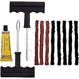 Tire Plug Kit, Tire Repair Kit withT- Handle, 3 Pcs Orange and 5 Pcs Black Strings (Repair kit)