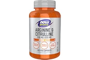NOW FOODS NOW Sports Nutrition, Arginine & Citrulline 500 mg/ 250 mg, Amino Acids, 120 Veg Capsules