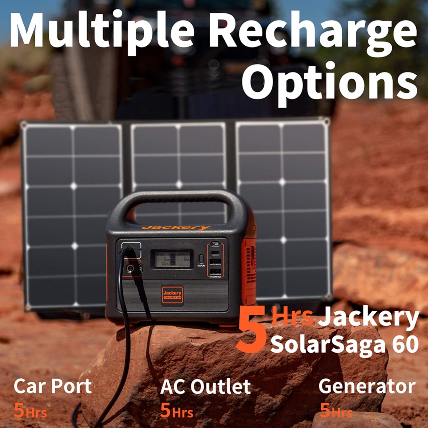 Jackery Portable Power Station Explorer 160, 167Wh Lithium Battery Solar Generator (Solar Panel Optional) Backup Power Supply with 110V/100W(Peak 150W) AC Outlet for Outdoors Camping Fishing Emergency: Electronics