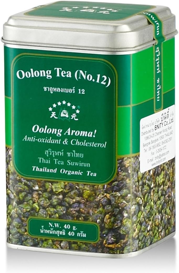 Suwirun Thai Tea ,Oolong Organic Tea No.12 - 1.41 Ounces Tin