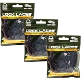 Lock Laces Heavy Duty Elastic No Tie Boot Laces, 3 Pair Pack