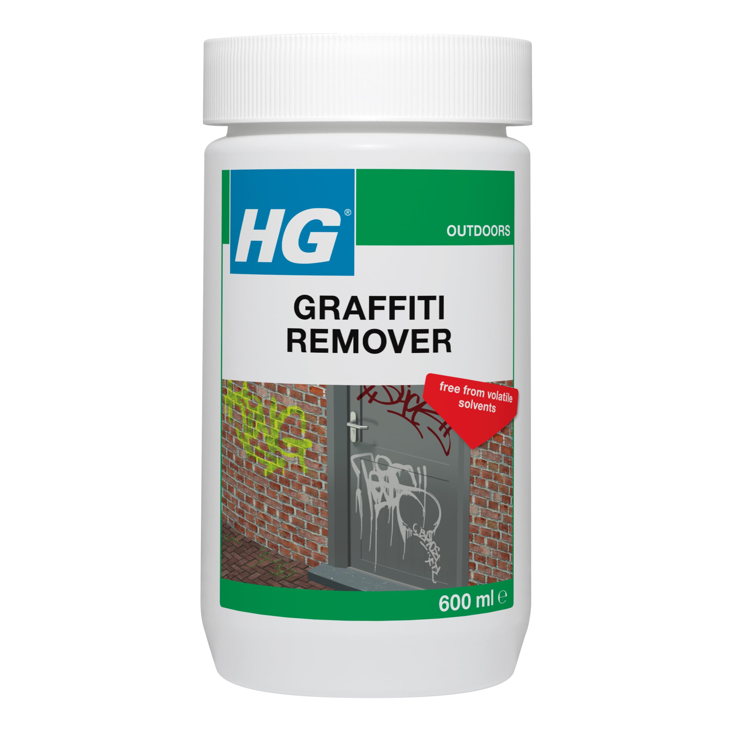 HG Graffiti Remover, Spray Paint Remover & Stain Remover Liquid, Acrylic Paint Remover, Ink Remover & Permanent Marker Remover, Effective Stain Removal for Stone, Glass, Wood & Metal - 600ml