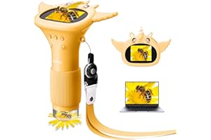 Hideal HP40 IPS Microscope for Kids: [Easy and Fun] 2" Portable Handheld Kids Microscope Miniscope, Pocket Mini Scope Educational Science Kit, Christmas Birthday Gifts for Kids, PC View, Orange