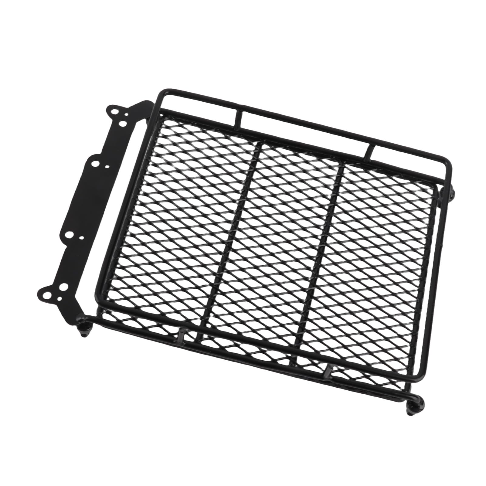 RC Car Roof Rack, Middle Size Roof Rack Luggage Carrier With 4 Round LED Lights for Axial SCX10 1/10 RC Crawler Car(4 White Light Color)