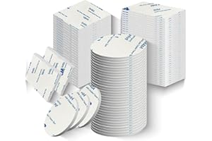 UPwoktem Double Sided Foam Tape, 60pcs Heavy Duty Adhesive Pads, Self-Adhesive Mounting Tape Include Square Round and Rectangular(White)