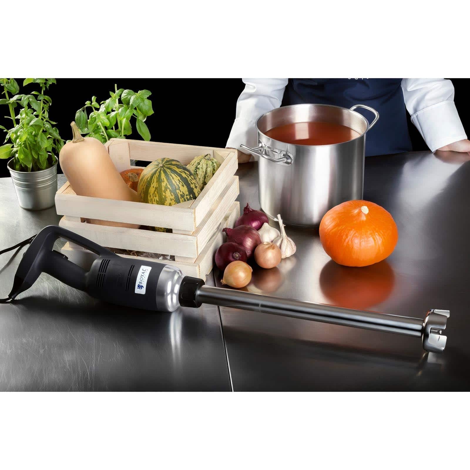 Royal Catering RCSM-500-500P Stabmixer Pürierstab Zauberstab (ergonomischer Griff, 500 W, 4000-18 000 U/min stufenlos, Spritzschutz, Mixstab 500 mm, Edelstahl) Schwarz 4