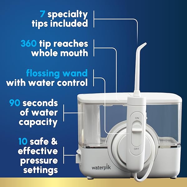 WATERPIK ION PROFESSIONAL WATER FLOSSER, RECHARGEABLE AND PORTABLE FOR TEETH, GUMS, BRACES, 10 SETTINGS, 7 FLOSSING TIPS FOR MULTIPLE USERS AND NEEDS, ADA ACCEPTED, WF-12 WHITE, PACKAGING MAY VARY