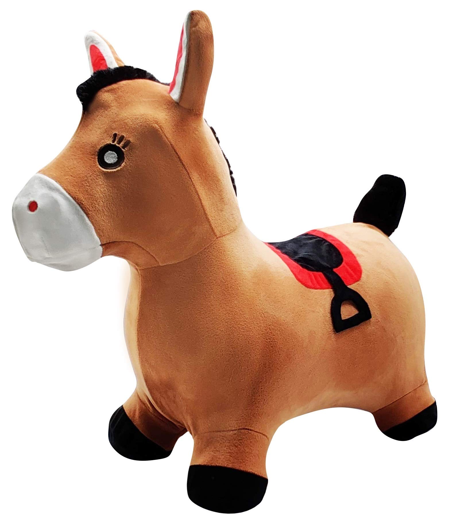 LEXIBOOK, Inflatable Jumping Horse with removable cover, Manual Pump Included, Secure and Durable Plastic, Brown, BGP050