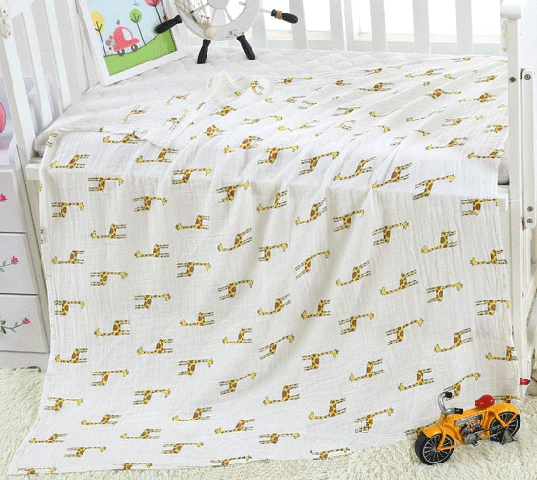 BuxiuGK Baby Muslin Cloths Soft Bamboo Cotton Baby Swaddle Blanket Muslin Squares for Baby Girl or Boy,120cm X 110cm/47"x43",Giraffe - Image 3