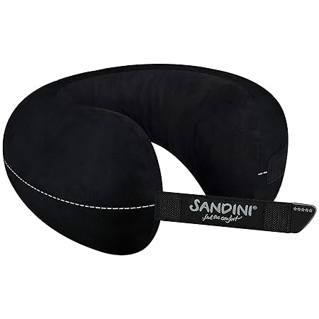 SANDINI TravelFix Regular Size – Premium Reisekissen mit Verschluss/Nackenkissen mit ergonomischer Stützfunktion – Gratis Tra