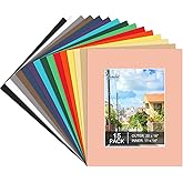 15 Pack 20x16 Picture Mats, Mixed Colors Frame Mattes for 11x14 Pictures Photo Frame Mat Core Bevel Cut Mat Board Show Kit for Photos, Prints, Artworks