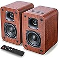Saiyin Bluetooth Bookshelf Speakers, Record Player Speakers with 3 Inch Woofer, Powered Speakers with Optical/AUX/TV-ARC Input for Turntable PC and TV