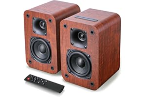 Saiyin Bluetooth Bookshelf Speakers for Record Player,Active Speakers with 3 Inch Woofer, Powered Speakers with Optical/AUX/TV-ARC Input for Turntable, PC and TV