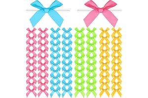ADODOTOE Christmas Twist Tie Bows, 100 Pcs Satin Twist Tie Bows for Treat Bag Satin Ribbon Tie Bows for Tying Up Packages Present Bags Bakery Candy Bags Decorating Ribbon Bow Gift Wrap Bows (Easter)