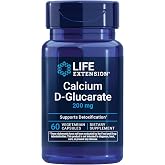 Life Extension Calcium D-Glucarate, 200 mg, 60 Capsules | Supports Detoxification &amp; Helps Flush Out Unwanted Compounds, Gluten-Free, Non-GMO &amp; Vegetarian Formula