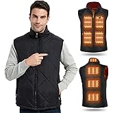 FERNIDA Heated Vest, 8 Heating Zones, Heating Vest for Men Women, Heated Warm Cold-Proof Electric Vest (Battery Not Included)