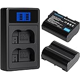 GOROFO 2-Pack EN-EL15 /EL15a/EL15b Battery and Chargers, for Nikon Z6, Z6 II, Z7, Z7II, Z8, D780, D850, D500, D600, D610, D750, D800, D810, D7100, D7200 D7500 Digital Camera (2 Batteries+Chargers)
