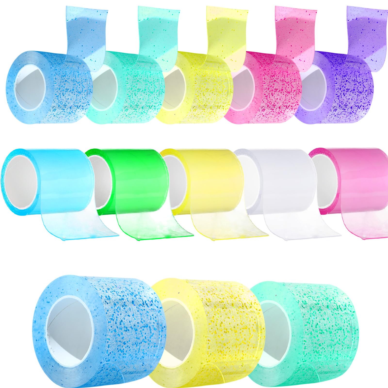 Photo 1 of HyDren 10 Pcs Nano Tapes, Multicolor Nano Tape Bubble Kit, No Heating Required, Suitable for Beginners and Children, Colorful Double Sided Tape(65.6 ft X 1.97 in)