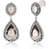 Wrangler Western TearDrop Dangle Earrings for Women Country Statement Genuine Horsehair Turquoise Vintage Cowgirl Cowboy Jewelry