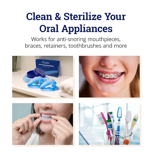 ZQUIET, CLEAN, CLEANING SOLUTION FOR ALL ORAL APPLIANCES, CHLORINE-FREE, FRESH MINT SCENT, TRAVEL-SIZE, TSA-COMPLIANT