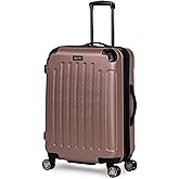 Kenneth Cole REACTION Renegade Luggage Expandable 8-Wheel Spinner Lightweight Hardside Suitcase, Rose Gold, 24-Inch Checked