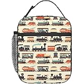 SIUKUS Insulated Lunch Box for Kids Boys Girls, Reusable Lunch Bag for School, Office, Picnic, Work, Travel, Train Theme Lunch Box
