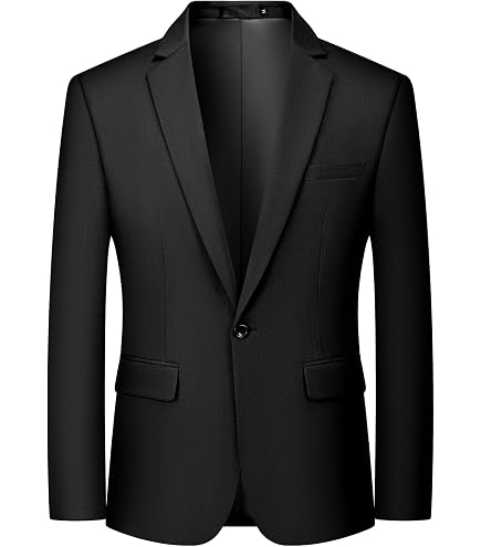 YUNCLOS Men's Slim Fit Casual 1 Button Notched Lapel Blazer Jacket
