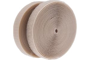 IHKFILAN 5 Yards Sew On Hook and Loop Tape Fastening Nylon Fabric Tape with Non-Adhesive for DIY Craft Interlocking Tape Sewing Fasteners (3/4'' Wide, 5 Yard Hook + 5 Yard Loop) for Roll,Khaki