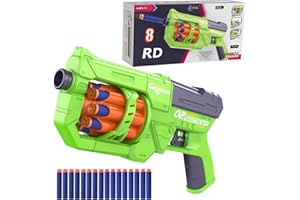 REECHTREE RD-8 Toy Blaster Gun Set, Foam Darts Fit for Nerf Guns for Kids Ages 8-12, Long Range Rotating Barrel, Fun Indoor & Outdoor Shooting Game, Gift for Boys Ages 5 6 7 8 9 10 12