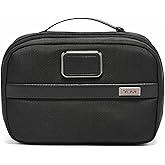 TUMI Alpha Split Travel Kit - Compact Toiletry Bag for Men & Women - Features Removable Leather Handle & 3 Zip Pockets - Black