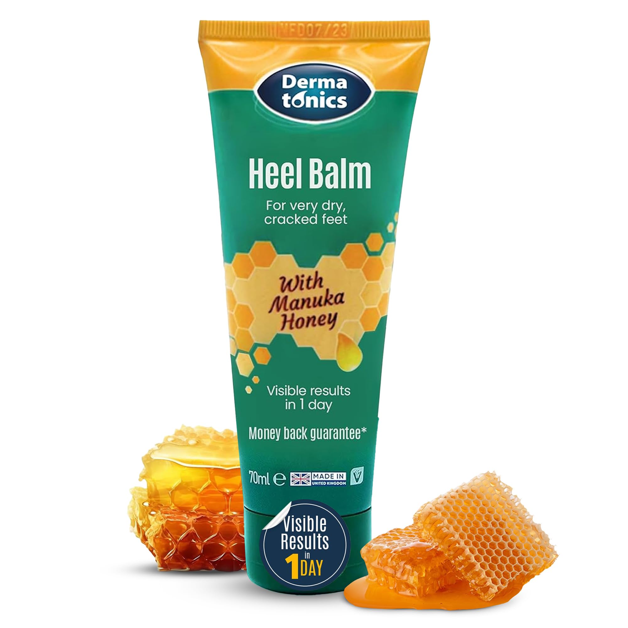 Dermatonics Fast-Acting Manuka Honey Heel Balm | Nourishing Formula for Very Dry and Cracked Heels | Visible Results in Just 1 Day | Suitable for Diabetics | 70 ml — image 1