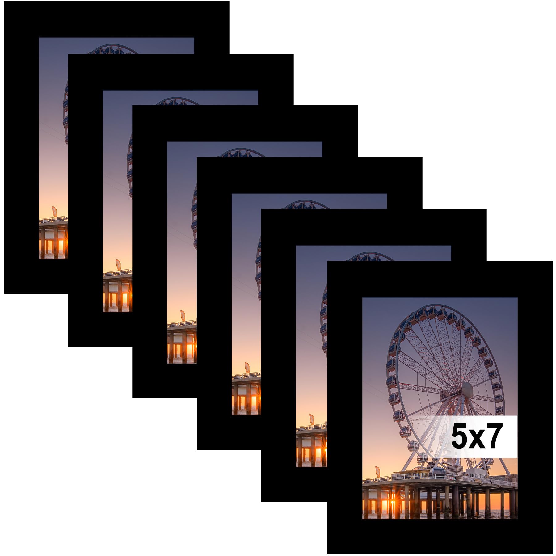 BESCRCL 5x7 Picture Frame Black Set of 6, Gallery Wall Frame for Wall Mounting or TableTop